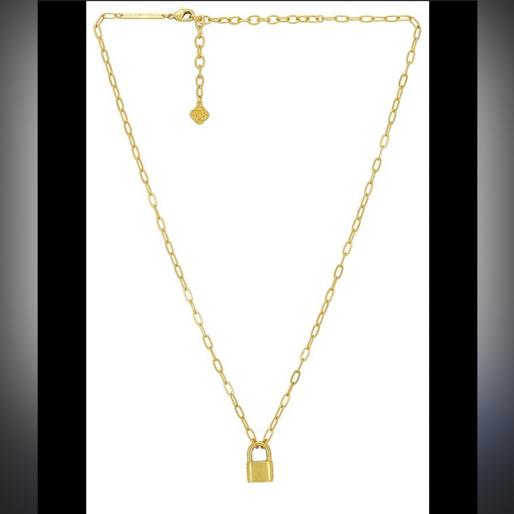 Kendra Scott Gold Padlock Pendant Necklace